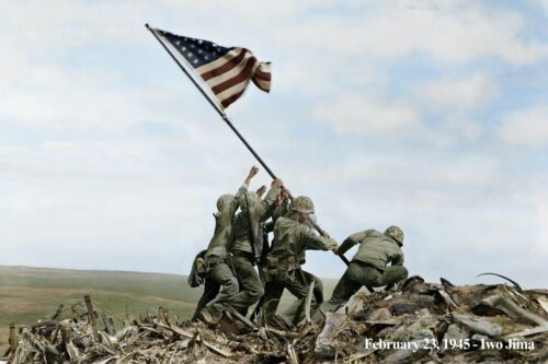 American Marines planting our flag on the island of Iwo Jima.