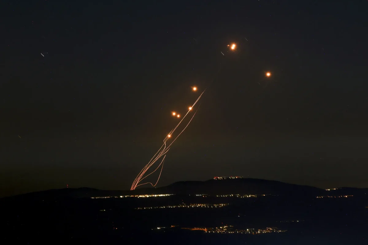 Iranian Missiles rain above Israeli cities in the early morning. Photo Courtesy of NBC.